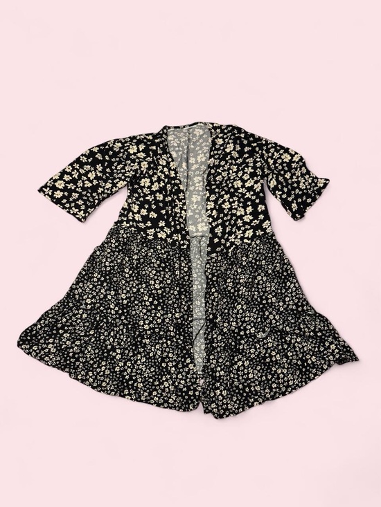 Maurices Sweaters - Maurices Black Floral Open Front Cardigan